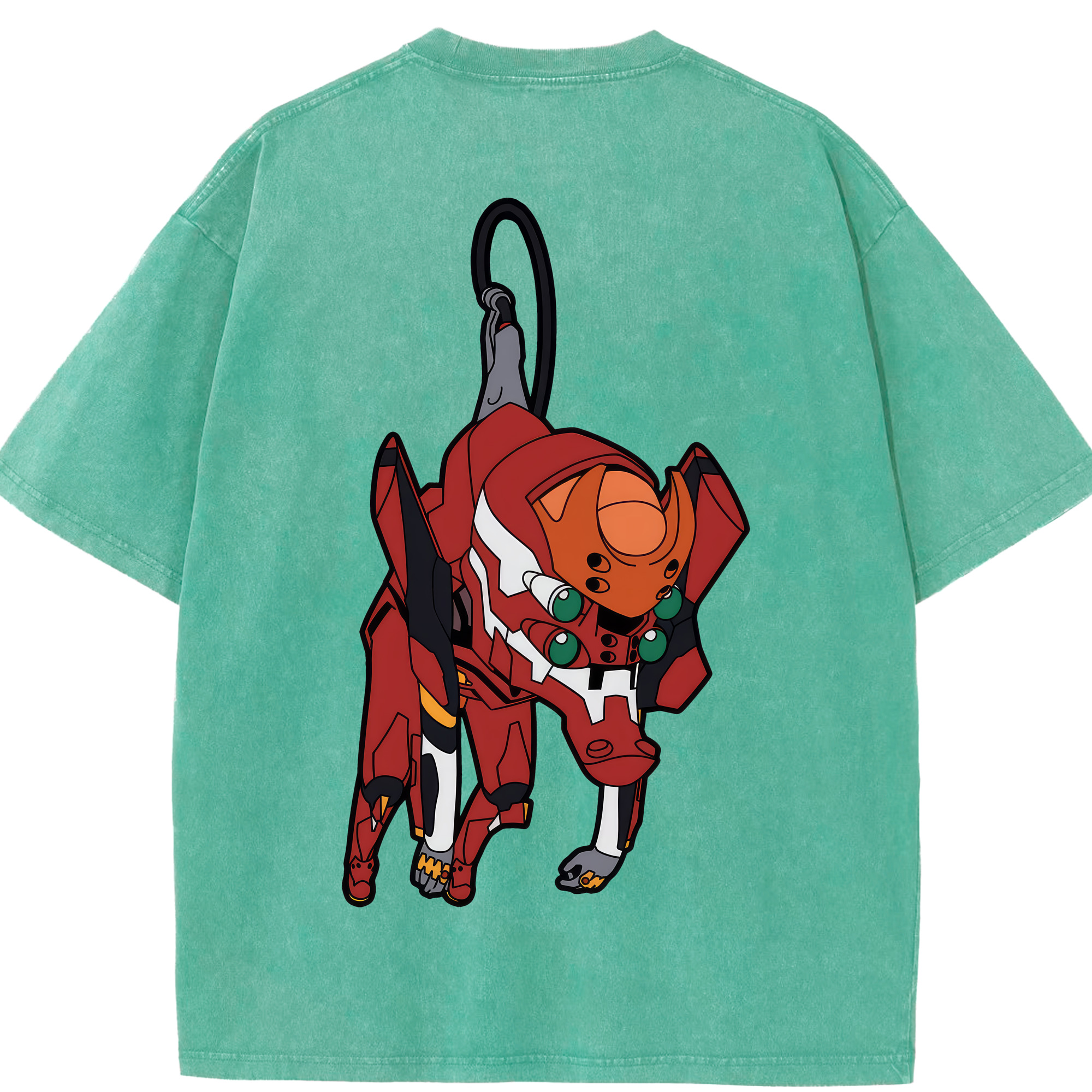 （画像用） EVA 新世紀エヴァンゲリオン 綿100% ヴィンテージ風 半袖Tシャツ（背面プリント）